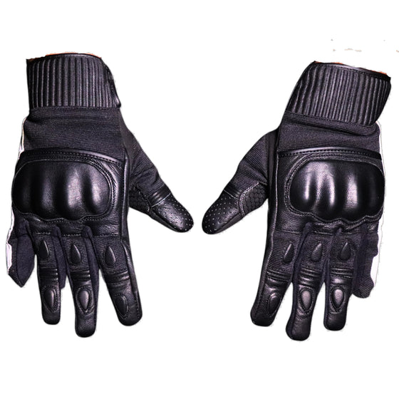 Lone Ranger Route IV Leather Motorcycle Gloves -White Black